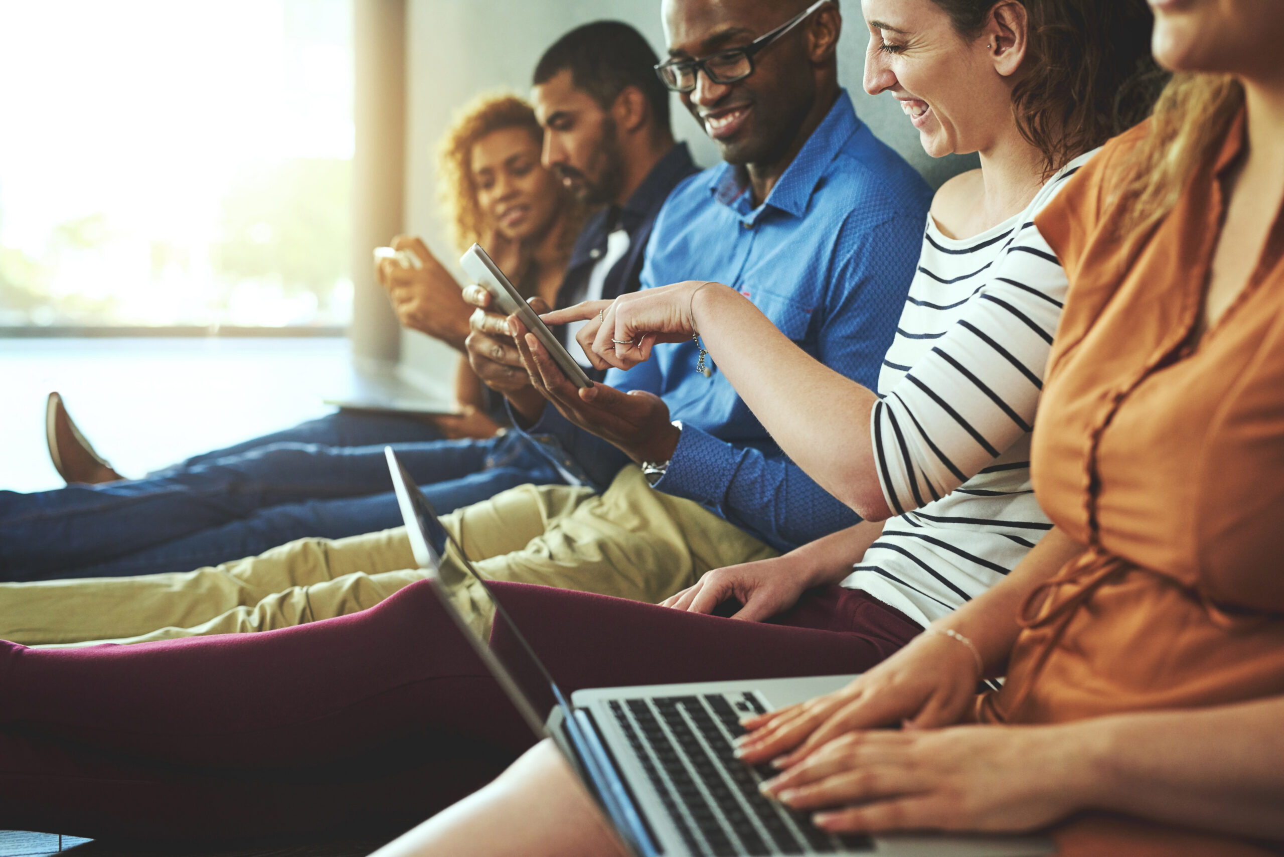 Business people on tablet